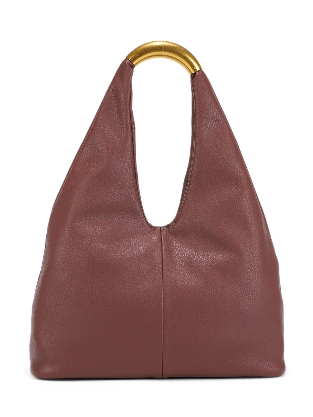Vegan Leather Hobo Bag with Gold Handle, Coffee, Dark Brown or Black